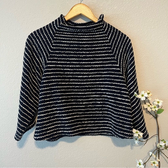 Zara Navy Cropped Sweater M - Picture 3 of 3